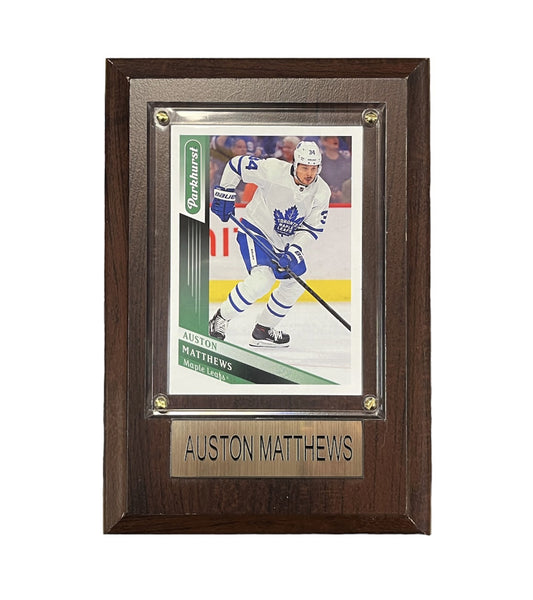 NHL Collectible Plaque with Card 4x6 Parkhurst Vertical Auston Matthews Maple Leafs