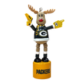 NFL Ornament Wooden Push Puppet Reindeer Packers