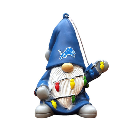 NFL Ornament Gnome With Lights Lions