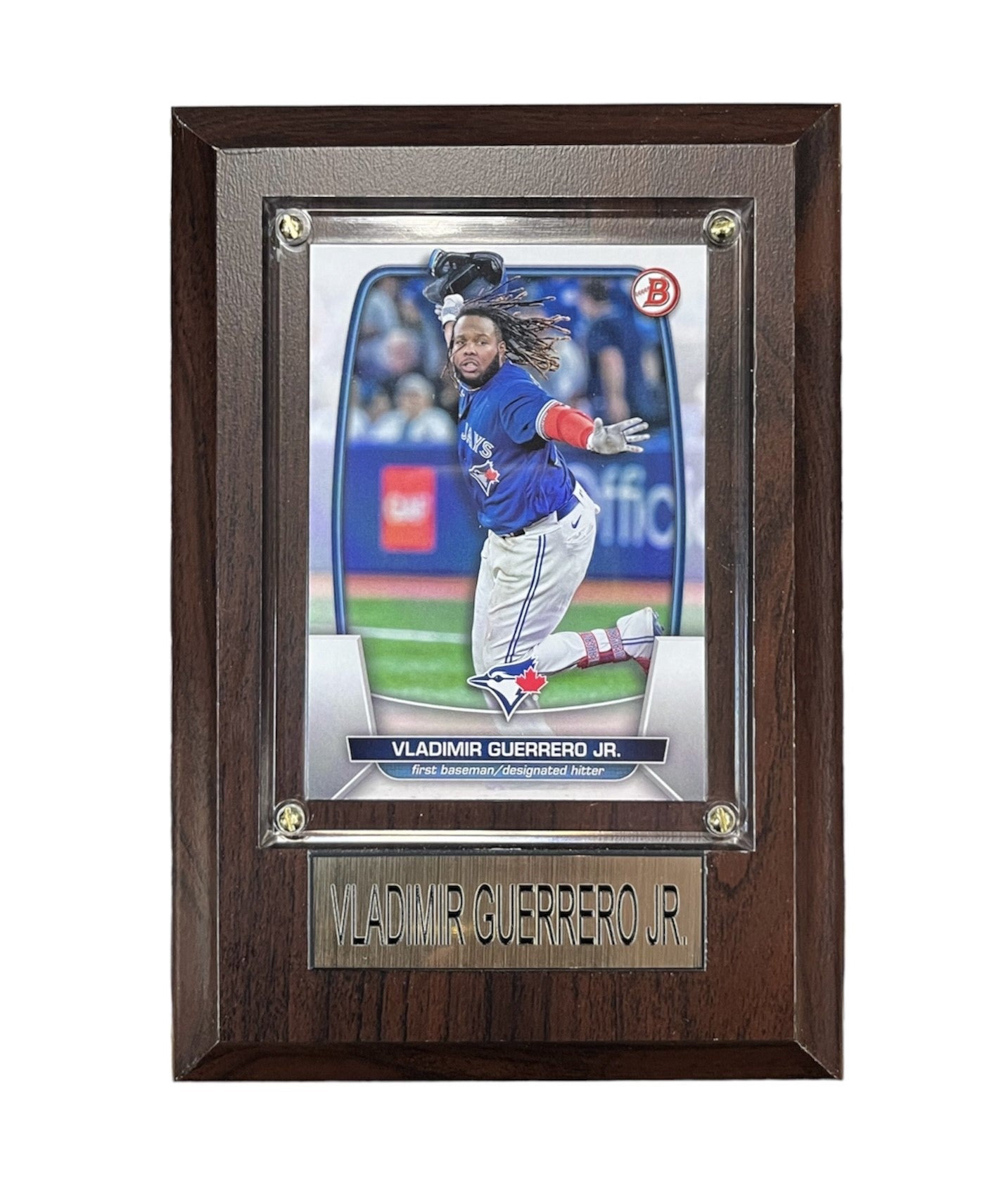 MLB Collectible Plaque with Card 4x6 Jump Vladimir Guerrero Jr. Blue Jays