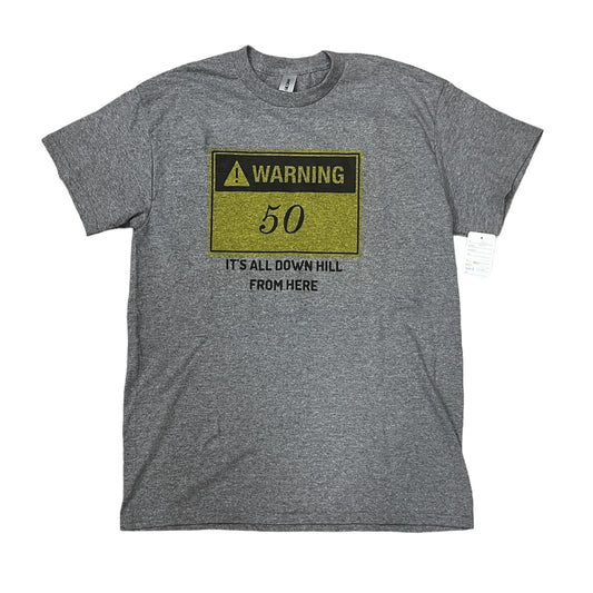 Age T-Shirt 50 Years Old Warning Sign (Grey)