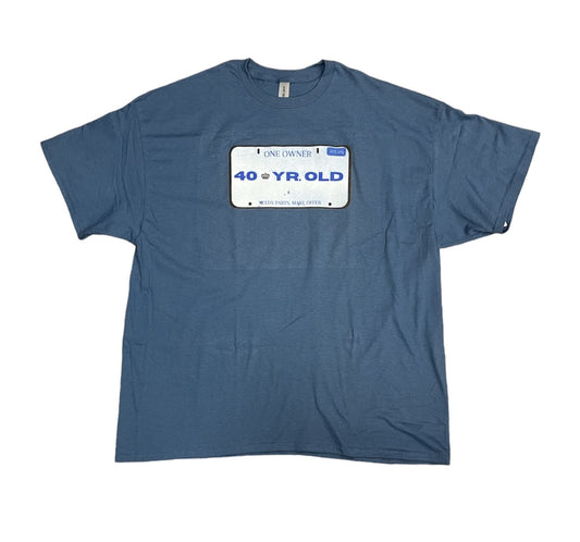 Age T-Shirt 40 Years Old License Plate (Blue)