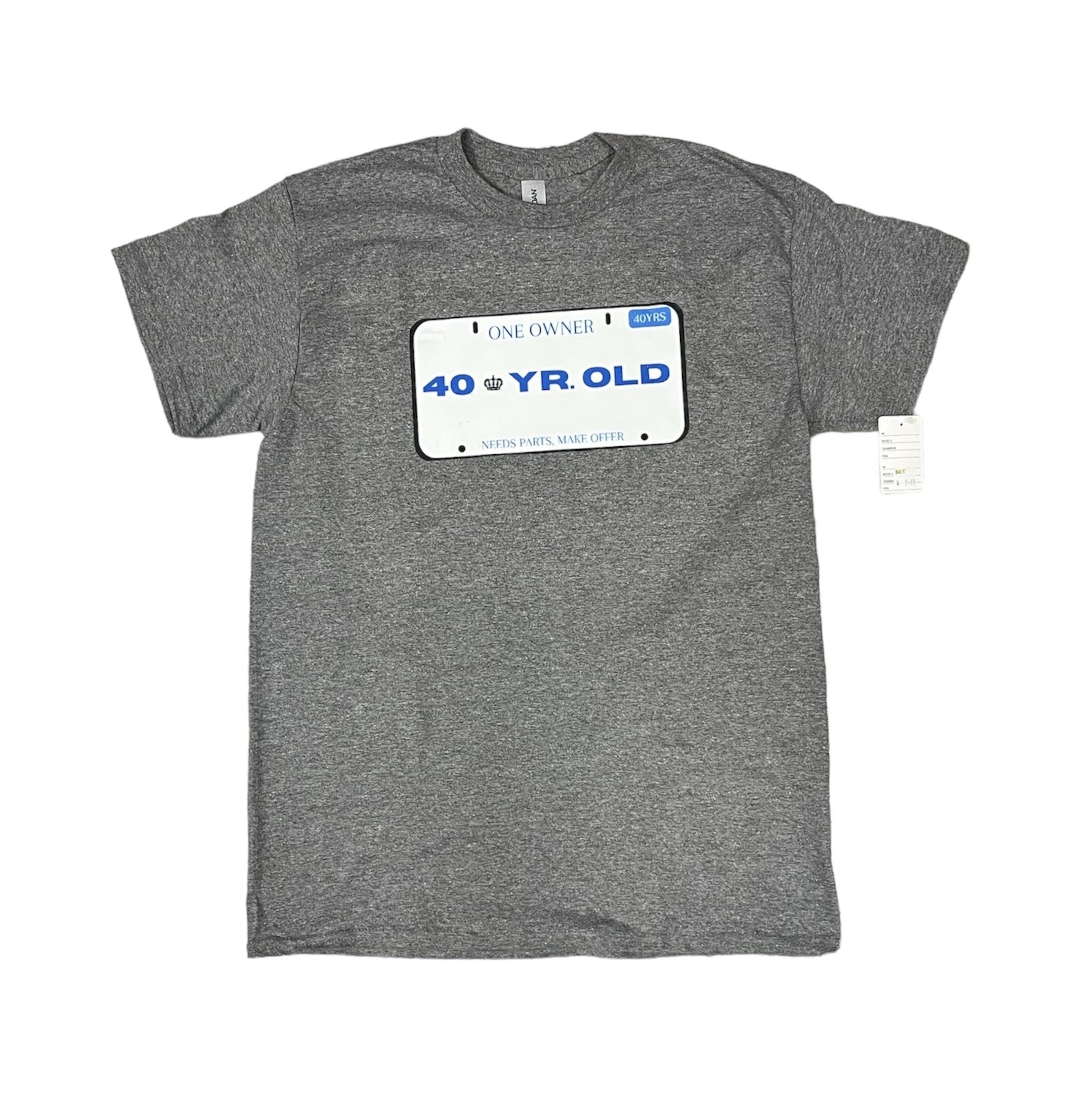 Age T-Shirt 40 Years Old License Plate (Grey)