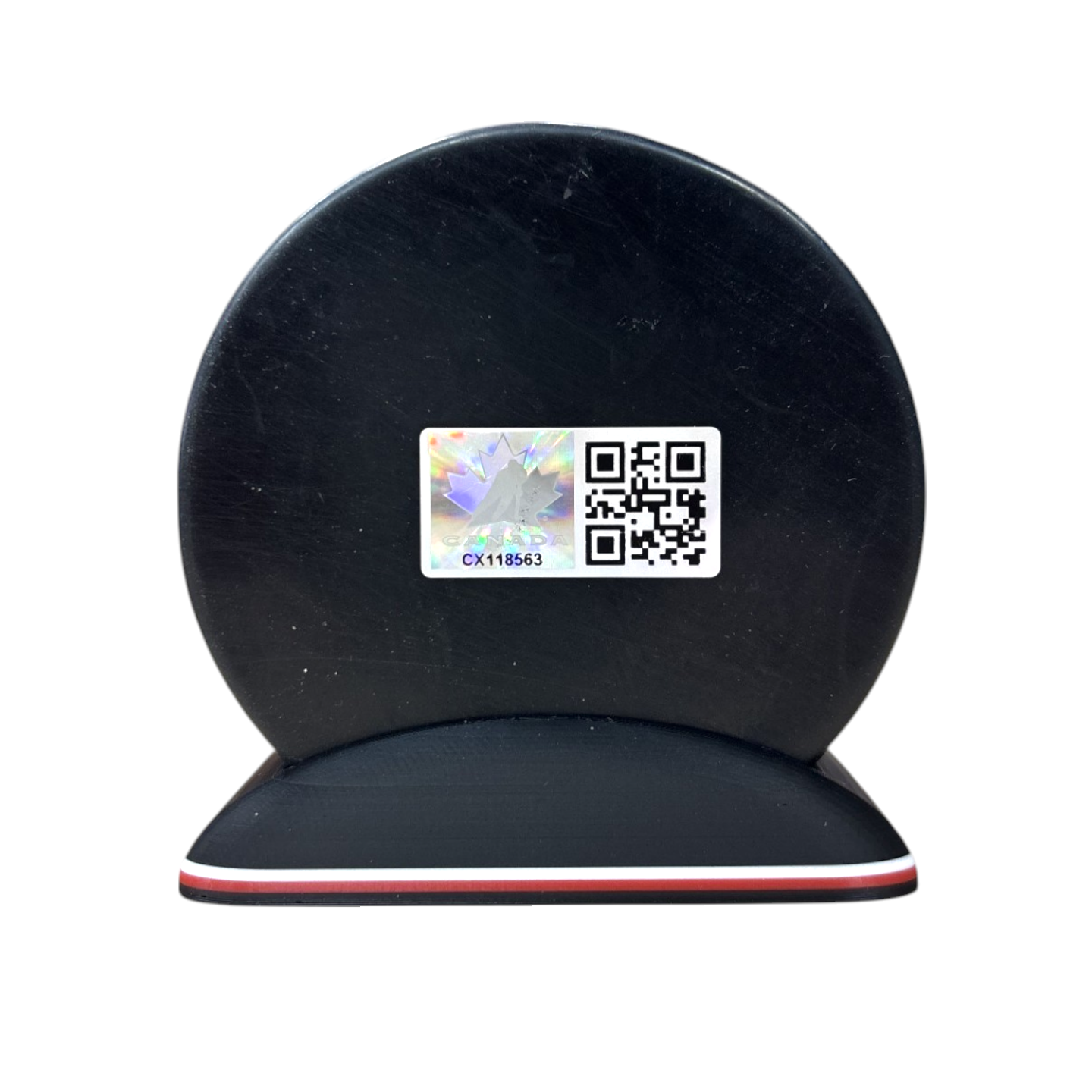 Puck Display Stand White & Red