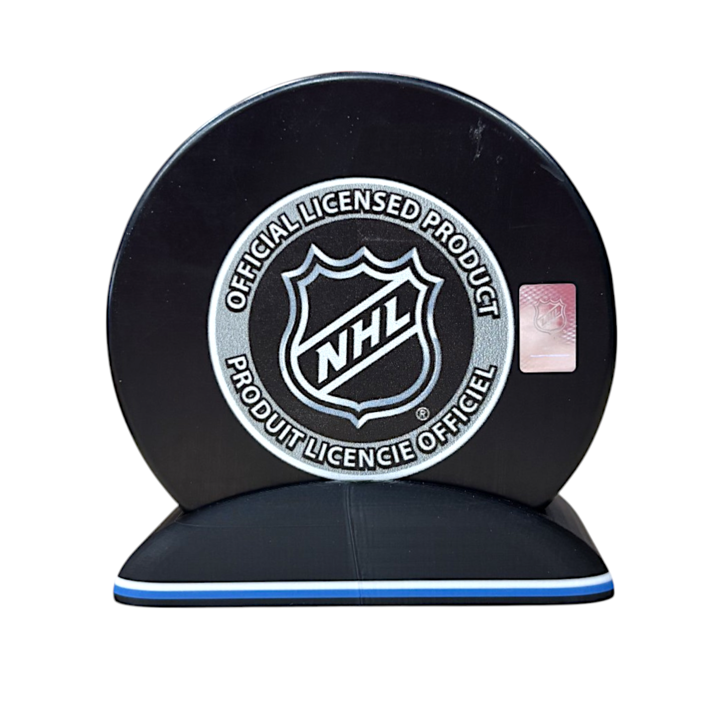 Puck Display Stand White & Light Blue