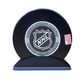 Puck Display Stand Silver, Magenta and Blue