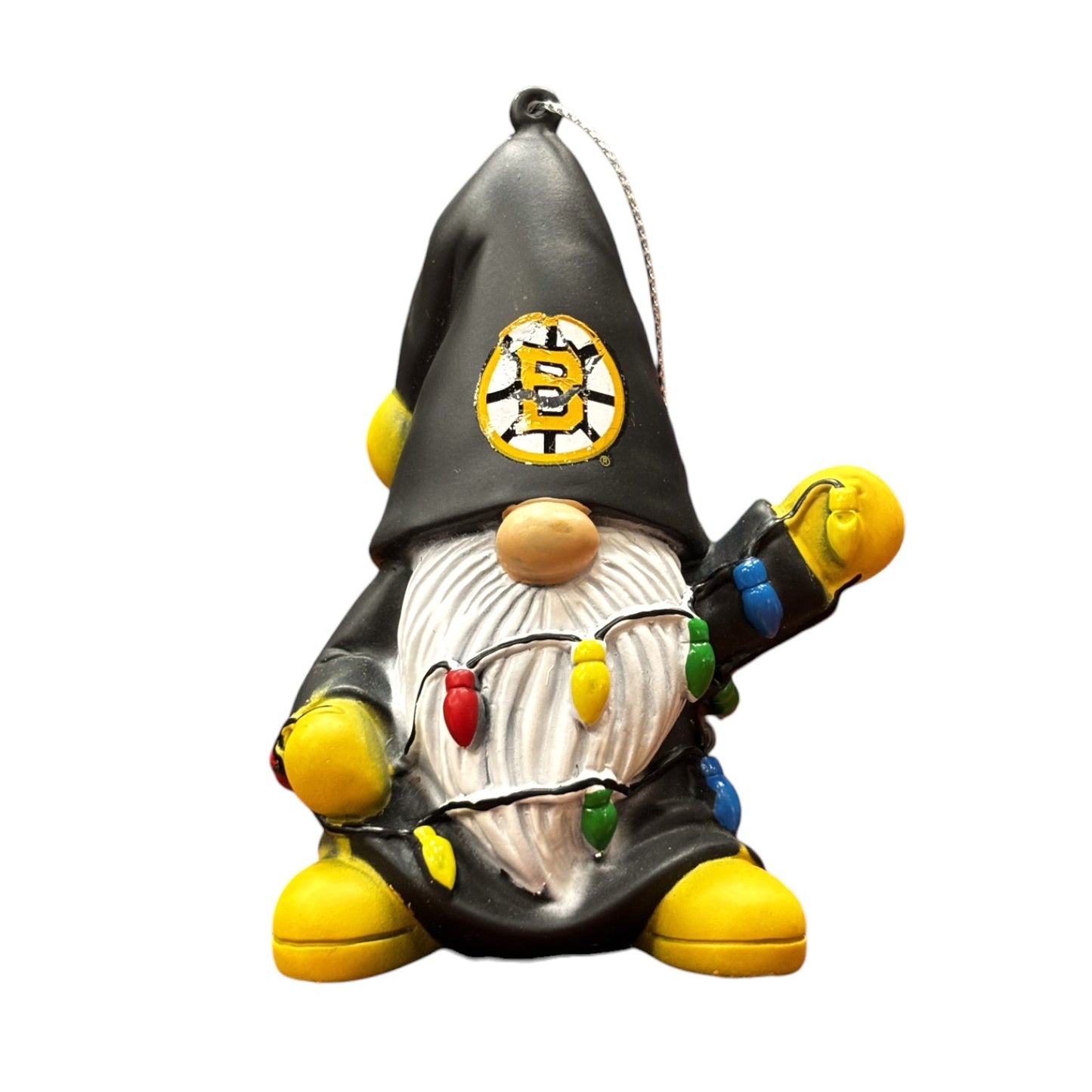 NHL Ornament Gnome With Lights Bruins (2025 Logo)