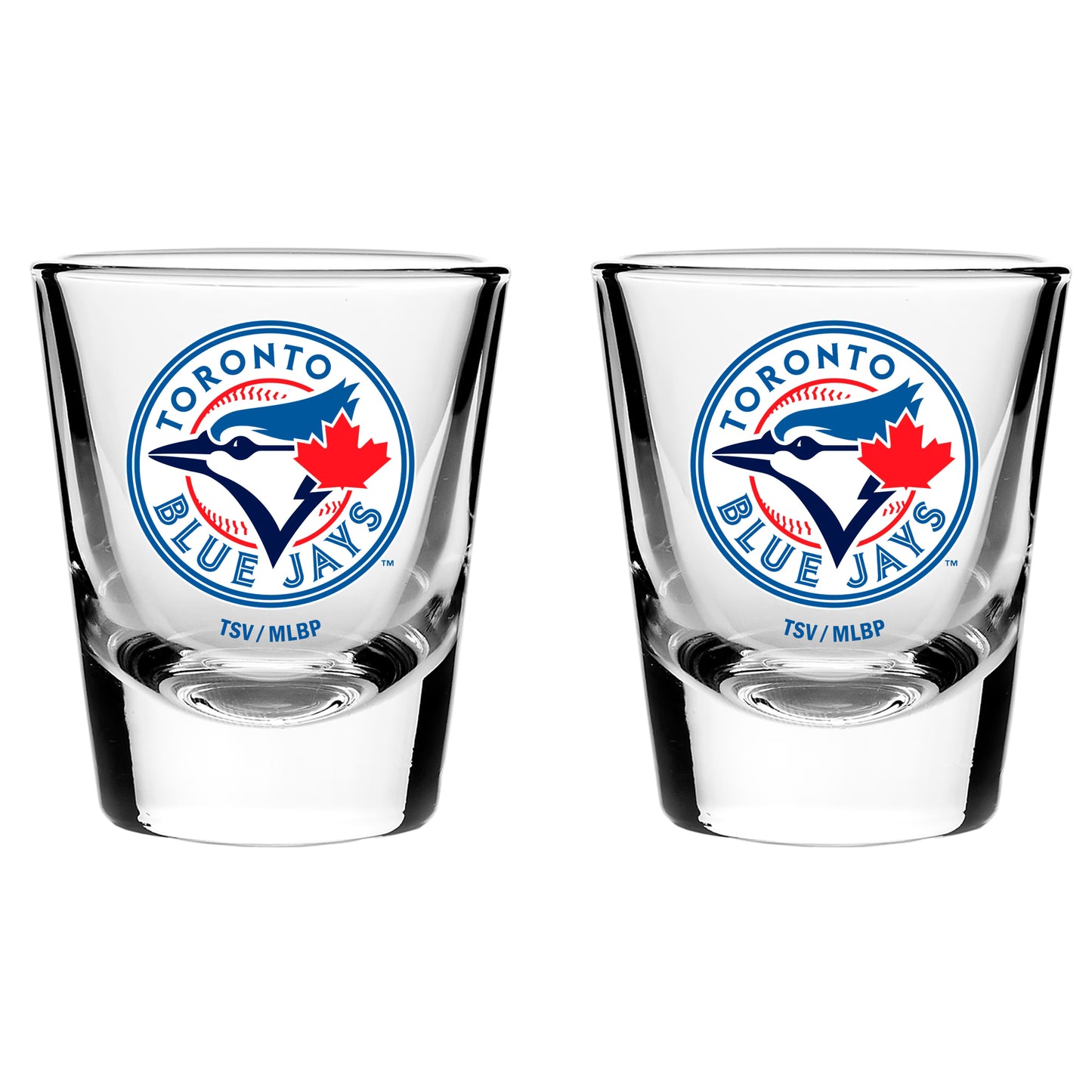 MLB 2 Pack Shot Glass 2oz Clear Blue Jays