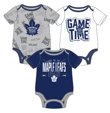 NHL Infant 3PC Onesie Set Game Time Maple Leafs