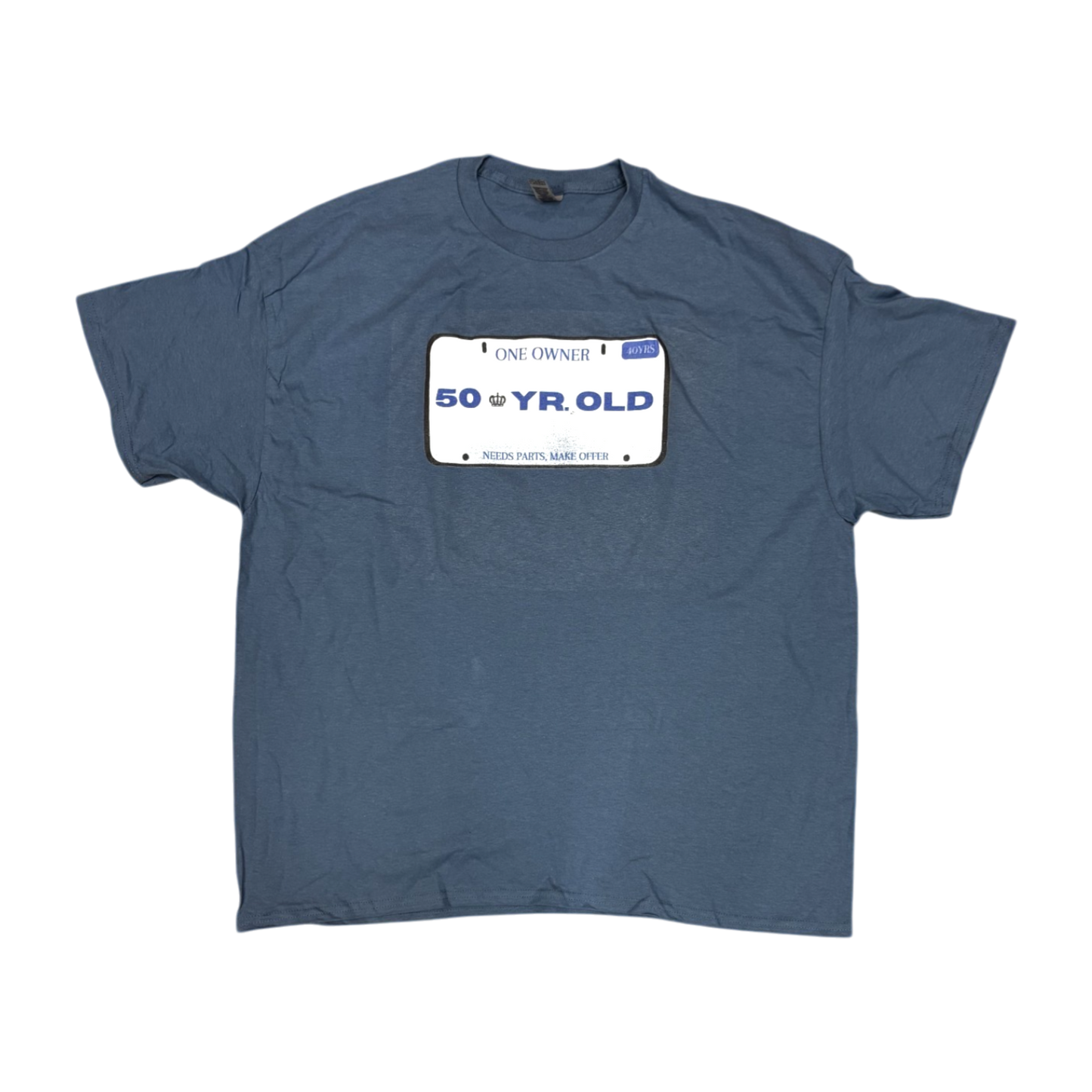 Age T-Shirt 50 Years Old License Plate (Blue)