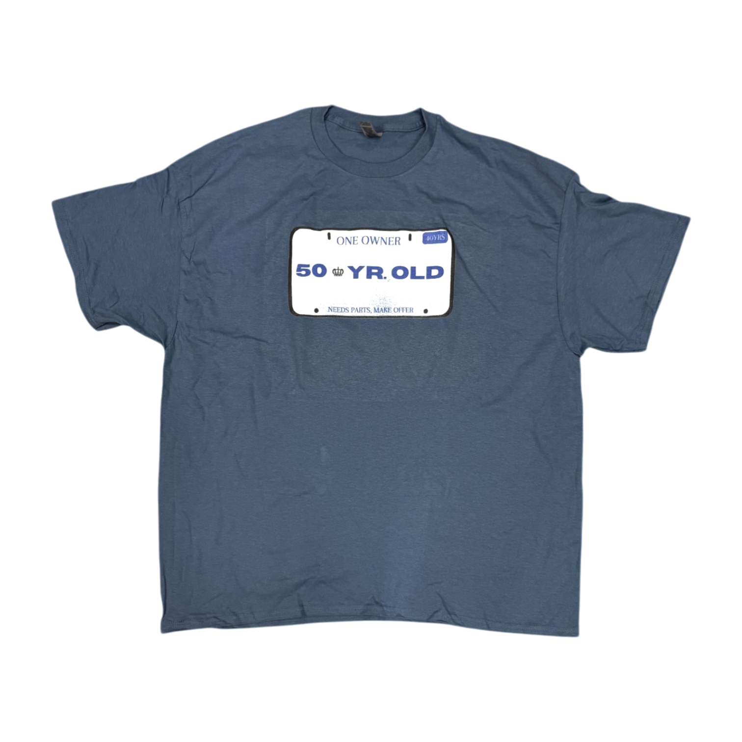 Age T-Shirt 50 Years Old License Plate (Blue)