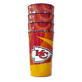 NFL Hardwall 22 Oz Plastic Tumbler Cup 4Pack Chiefs