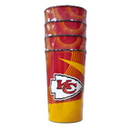 NFL Hardwall 22 Oz Plastic Tumbler Cup 4Pack Chiefs