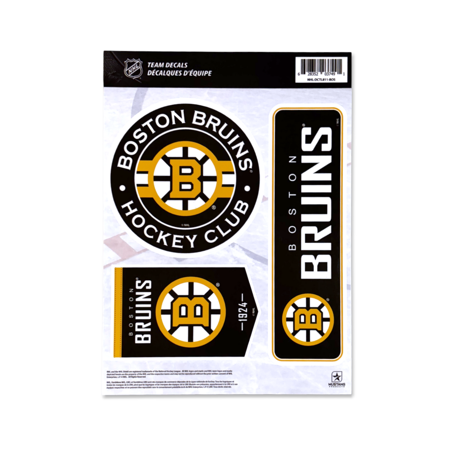 NHL Team Vinyl Decal Set Bruins