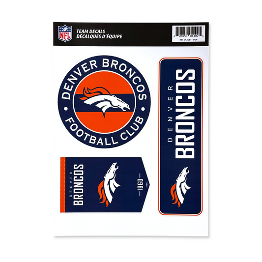 NFL Team Vinyl Decal Set Broncos