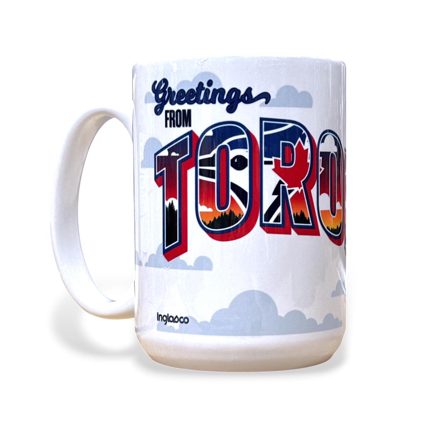 MLB Coffee Mug 15 Oz Sublimated Greetings Blue Jays