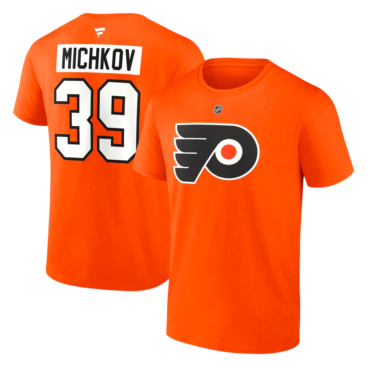 NHL Player T-Shirt Authentic Stack Matvei Michkov Flyers (Orange)