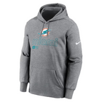 NFL Hoodie Heather Gray Pull Over Performance 2024 Dolphins