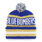 CFL Knit Hat Bering Cuff Blue Bombers