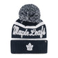 NHL Knit Hat Spirited Cuff With Pom Maple Leafs