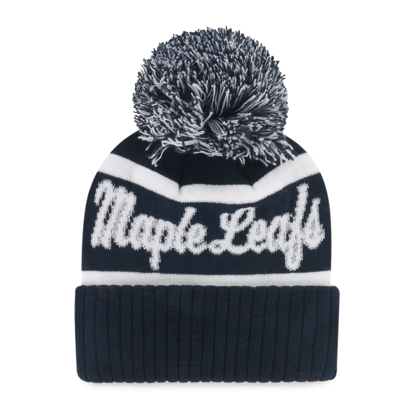 NHL Knit Hat Spirited Cuff With Pom Maple Leafs