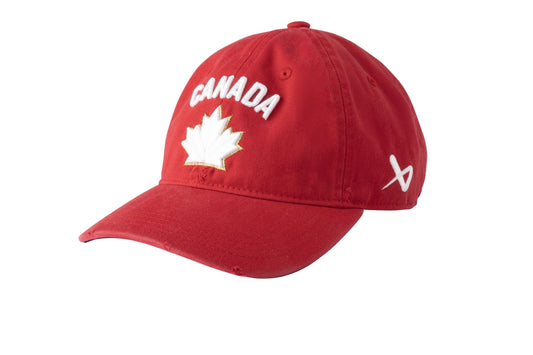 Hockey Canada Hat Unstructured Adjustable "One Leaf" Team Canada (Red)