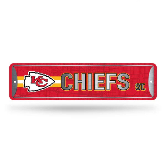 NFL Metal Street Sign 4" x 15 Chiefs