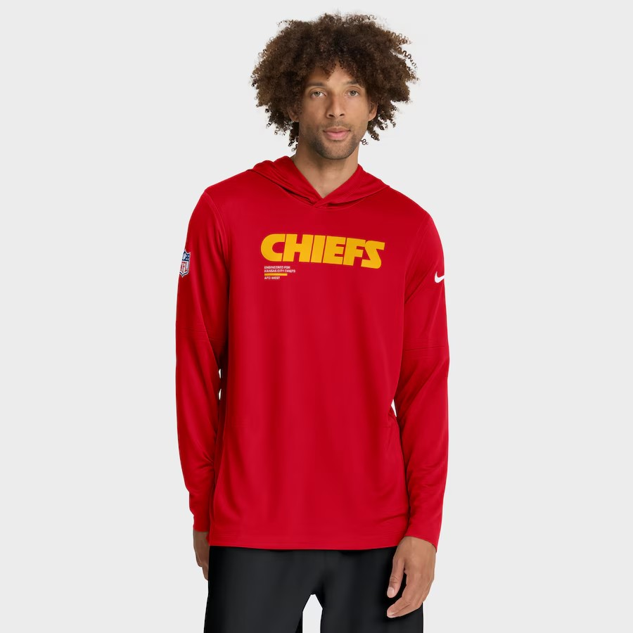 NFL Dri-FIT Long Sleeve Hoodie 2025 Sideline Pure Fury Chiefs
