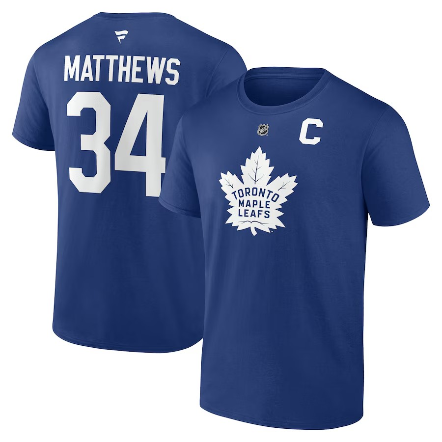 NHL Player T-Shirt Authentic Stack *With C* Auston Matthews Maple Leafs