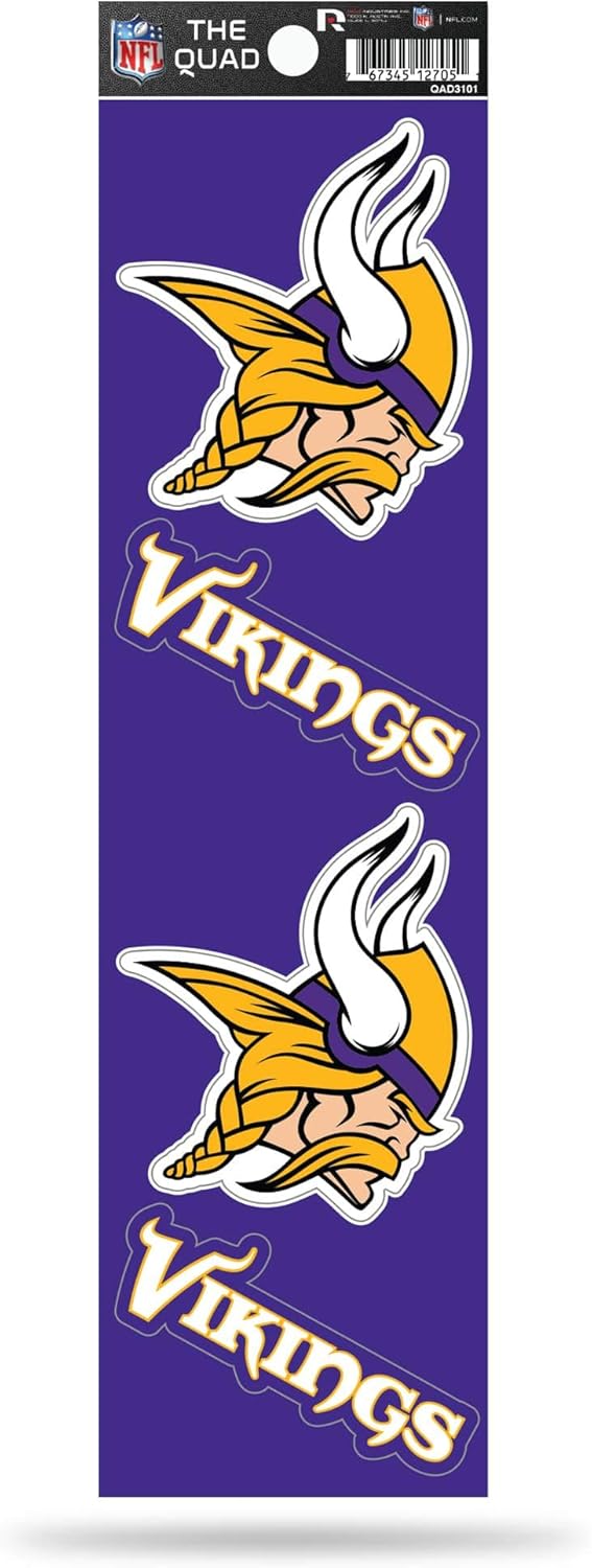 NFL 4Pc Sticker Sheet Vikings