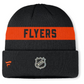 NHL Knit Hat Authentic Pro Cuffed Stripe Beanie Rink Road 2025 Flyers