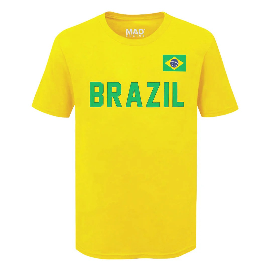 Country T-Shirt Flag Brazil (Yellow)