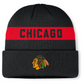NHL Knit Hat Authentic Pro Cuffed Stripe Beanie Rink Road 2025 Blackhawks