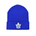 NHL Knit Hat Black & White Logo Replica Cuff Maple Leafs