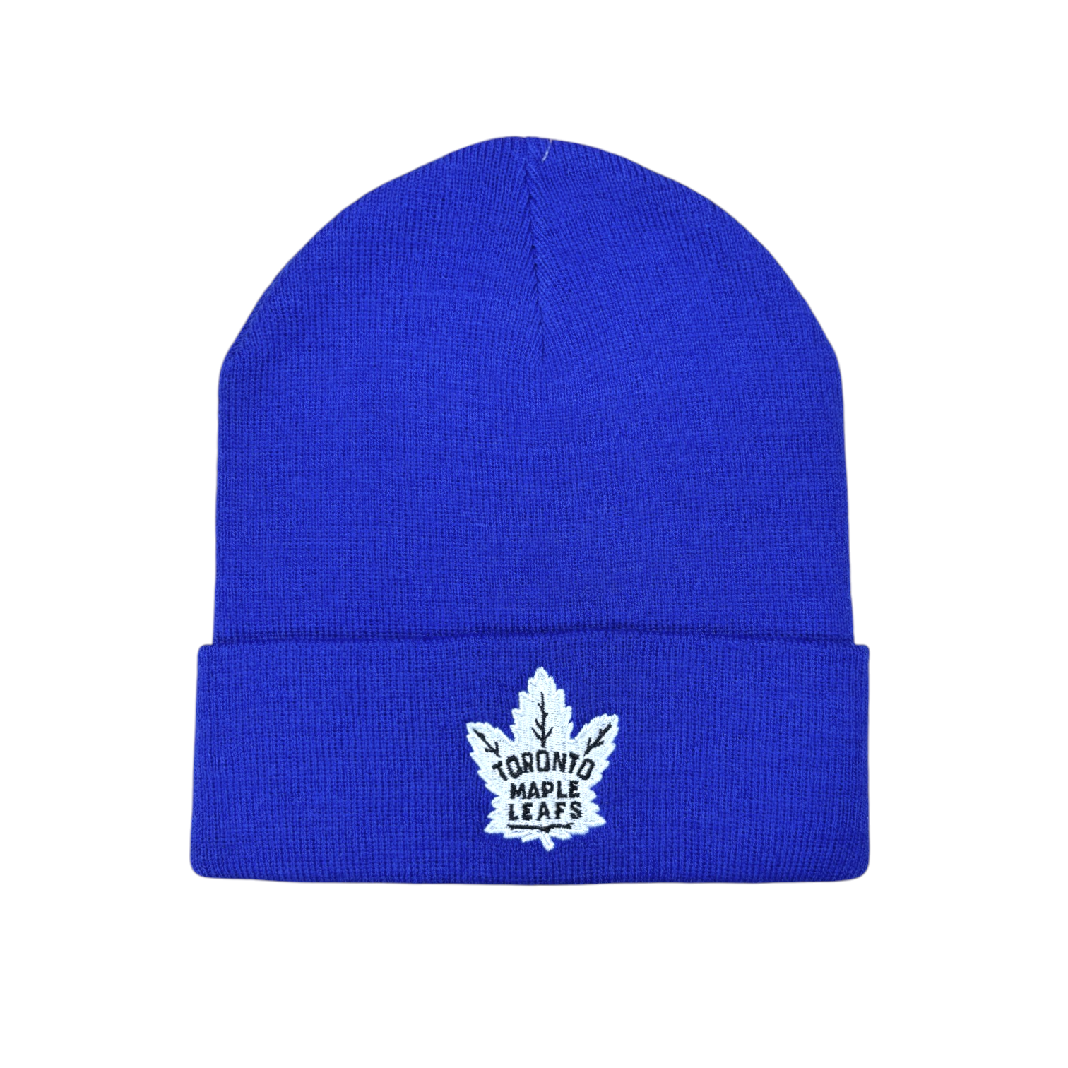 NHL Knit Hat Black & White Logo Replica Cuff Maple Leafs