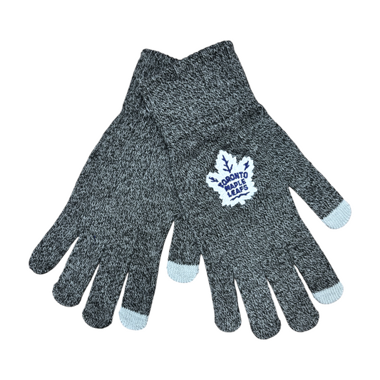 NHL Tech Gloves Charcoal Grey Maple Leafs