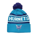 NBA Youth Knit Hat Backboard Jacquard Cuffed with Pom Hornets