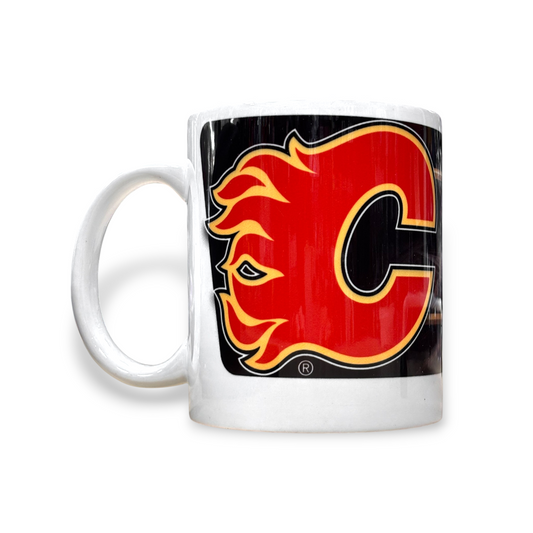 NHL Coffee Mug Subl. 11 Oz C-Handle White Flames
