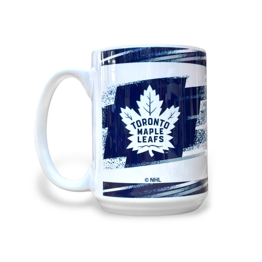 NHL Coffee Mug 15 Oz Sublimated Speed Maple Leafs