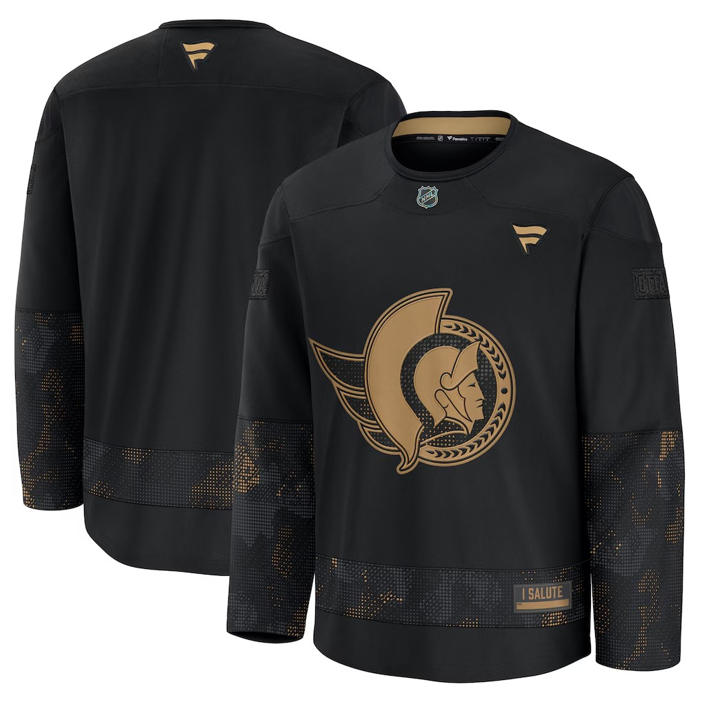NHL Blank Practice Jersey Military Appreciation Senators