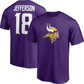 NFL Player T-Shirt Name And Number Justin Jefferson Vikings (Purple)