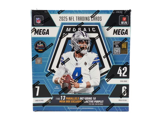 NFL Panini Football Trading Cards 2025 Mosaic Mega Box