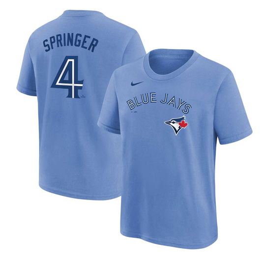 MLB Player T-Shirt Name And Number Alt Powder Blue George Springer Blue Jays