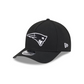 NFL Hat 940 Snapback A-Frame M-Crown Black and White Patriots