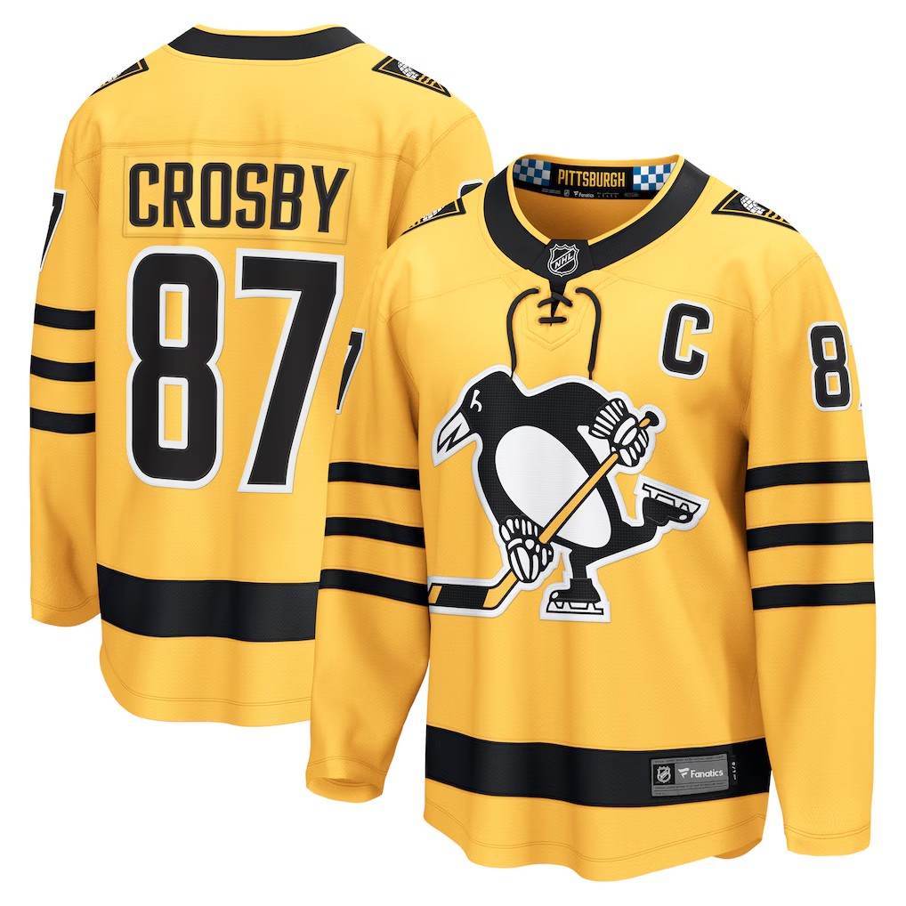 NHL Player Replica Breakaway Jersey Alt Gold Sidney Crosby Penguins