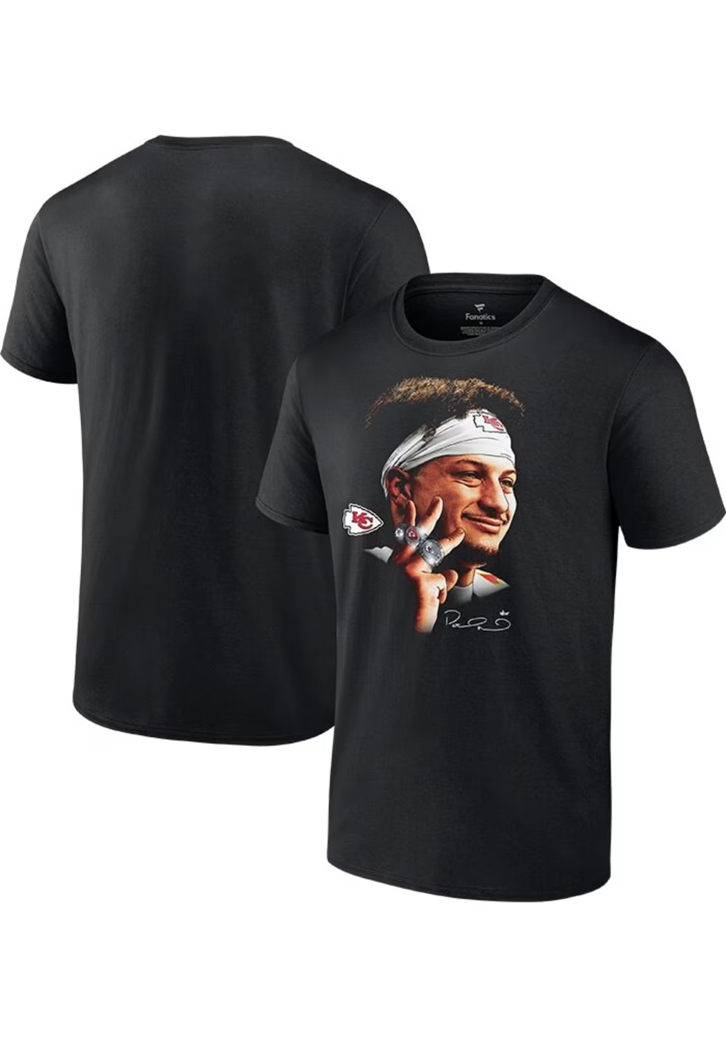 NFL Player T-Shirt 3 Rings Graphic Patrick Mahomes Chiefs