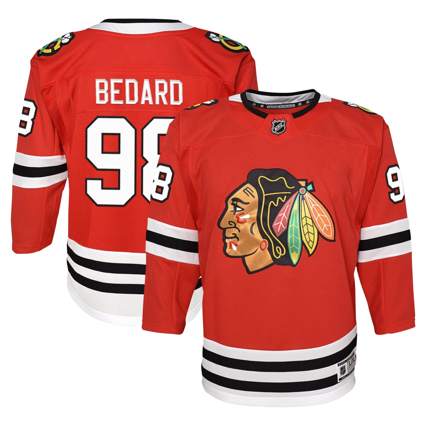 NHL Youth Player Premier Jersey Home Connor Bedard Blackhawks