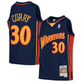 NBA Youth Hardwood Classics Player 2009-10 Swingman Jersey Steph Curry Warriors (Navy)
