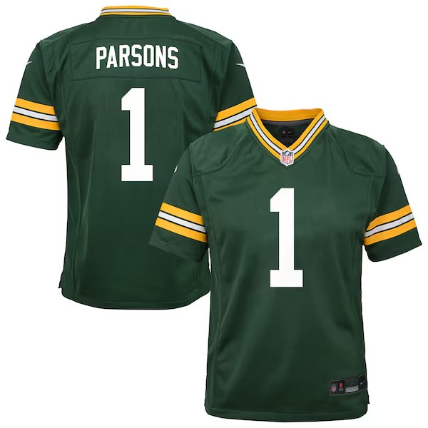 NFL Youth Player Game Jersey Home Micah Parsons Packers