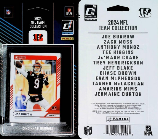 NFL 2024 Panini Trading Cards Donruss Team Set Bengals